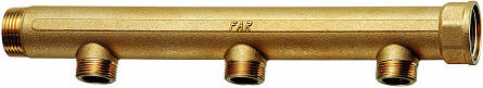 Коллектор FAR 1" с 3 отводами 1/2" 100мм