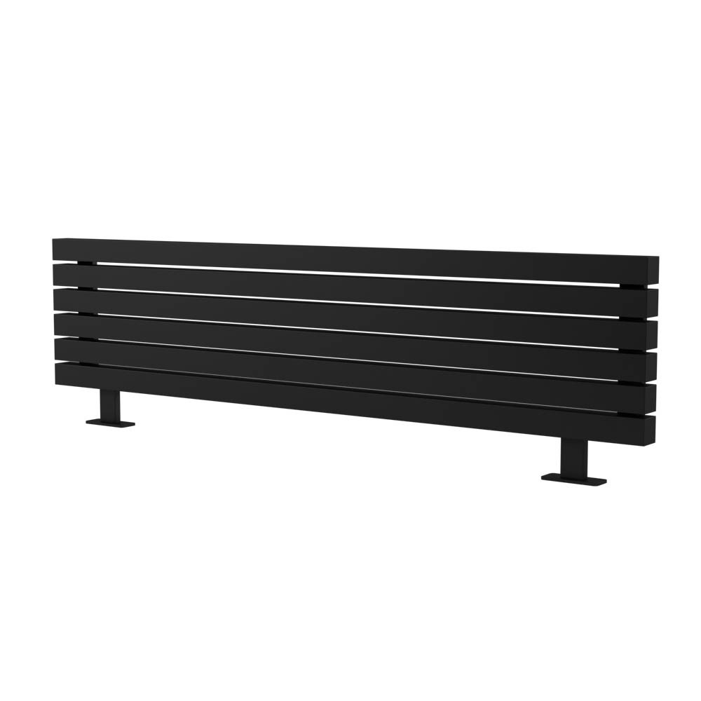Стальной напольный радиатор отопления Warmmet Power 60HN ширина 1500 мм секций 8 цвет черный тип подключения: нижнее левое
