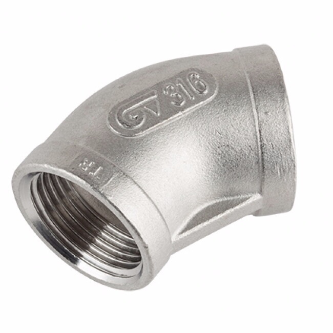Угольник GENEBRE 0120 05, DN020 (3/4")  PN20, 45 град, корпус - AISI316 (CF8M)  ВР-ВР