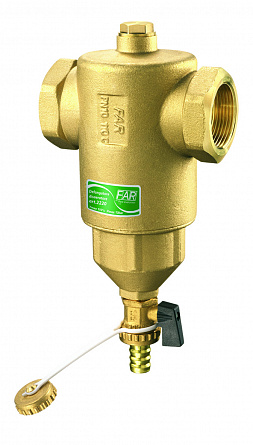 Грязеуловитель FAR 1 1/4" сливной кран 1/2"