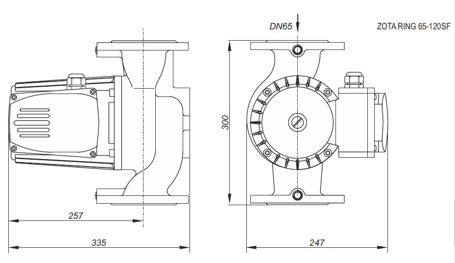 Насос для отопления ZOTA Ring 65-120 SF, чугун, флянец, 400 В, 3 скорости