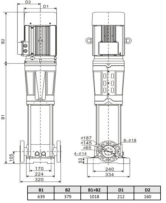 Многоступенчатый насос Wellmix CV 32-3-0-HQCV (3х380В, 5.5кВт, IE3)