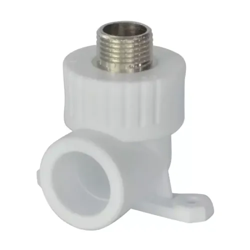 Угольник РосТурПласт PP-R бел комб Дн25х1/2" НР с креплением 15109