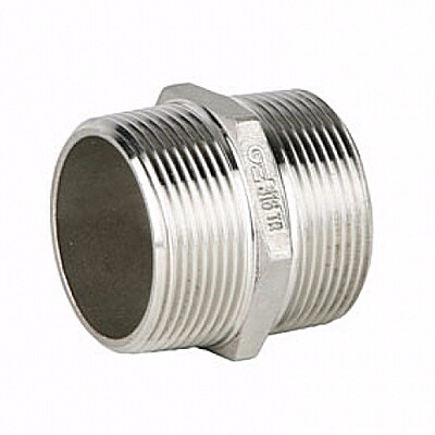 Ниппель равнопроходной GENEBRE 0280N 08, DN040 (1 1/2")  PN20, корпус - AISI316 (CF8M)  НР-НР, резьба NPT