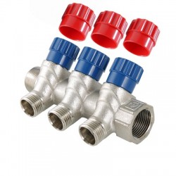 Коллектор Valtec с регулирующими вентилями, 3/4"х2 вых. 1/2"