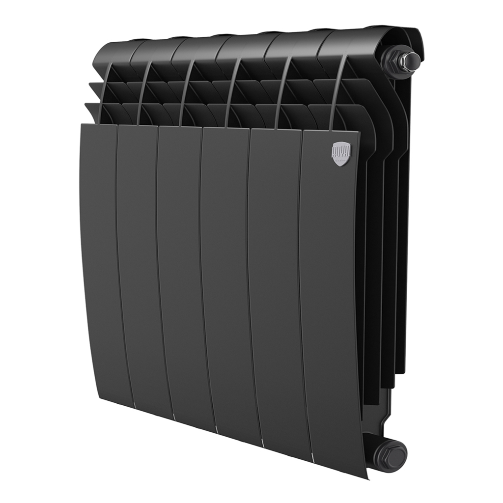 Радиатор биметаллический Royal Thermo BiLiner 500 /Noir Sable (черный (6 секций)  500 мм