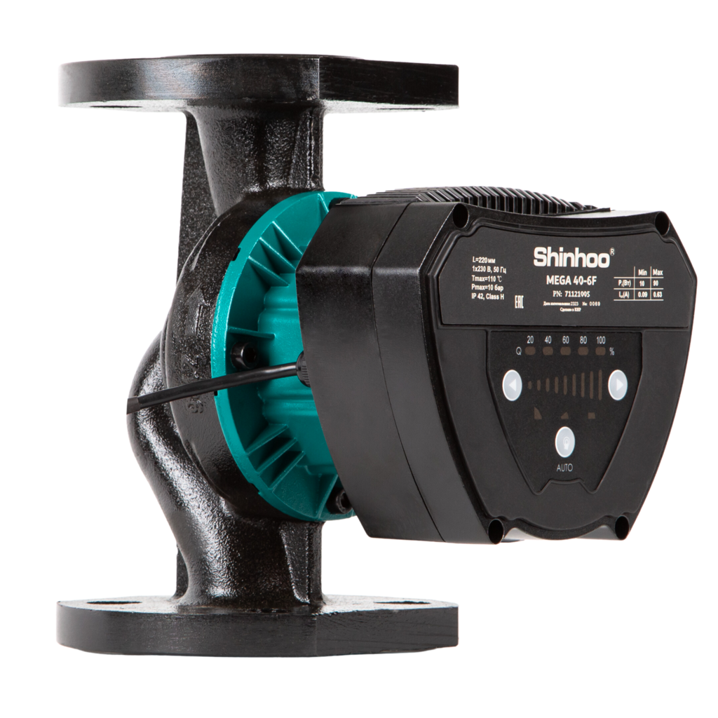 Насос циркуляционный SHINHOO MEGA 40-10F 230V фланцевый