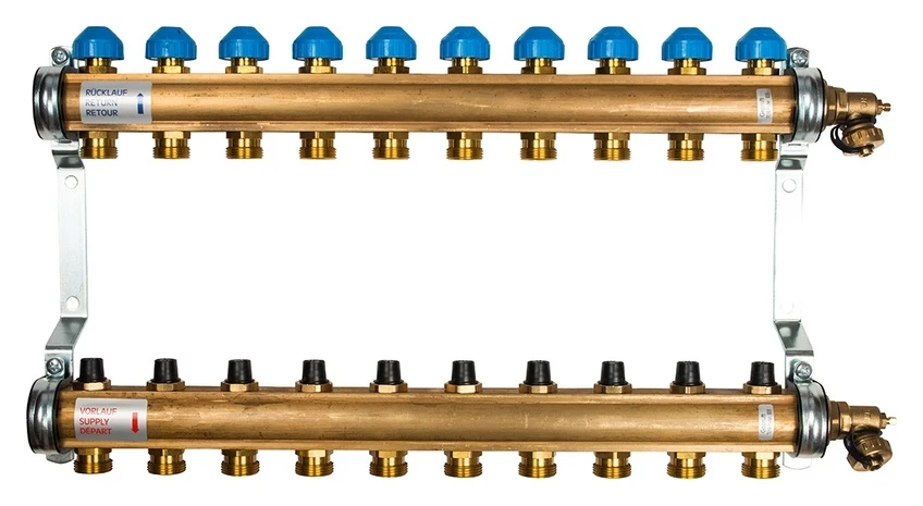 Коллектор Watts HKV 1"х3/4" 5 вых., c регул. клапанами, латунь