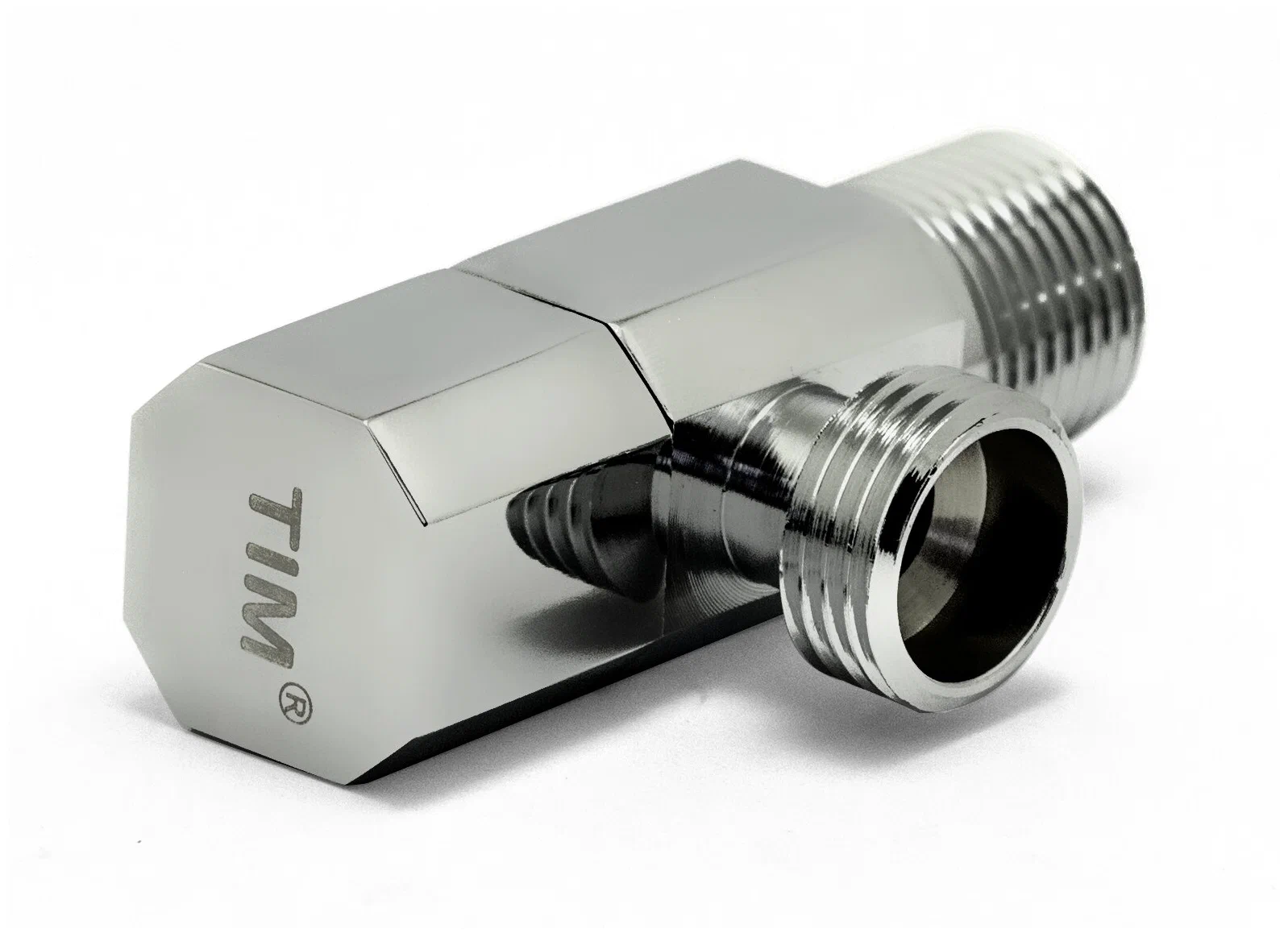 Кран TIM для подкл. с/т приборов TIM 1/2" - 1/2", хром. квадратный