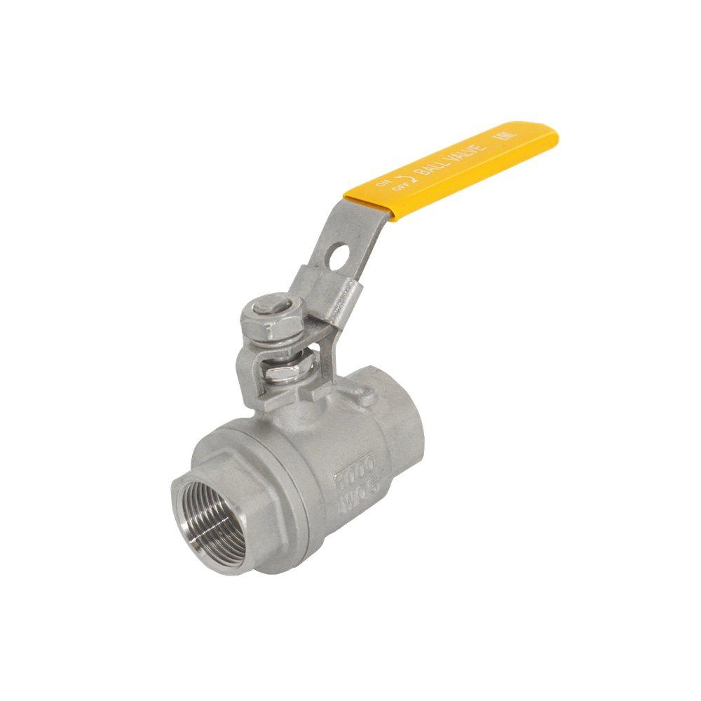 Кран шаровой муфтовый двусоставной Newkey с фиксатором нержавеющий (2PC)  AISI304 DN25 (1")  (CF8)  PN63