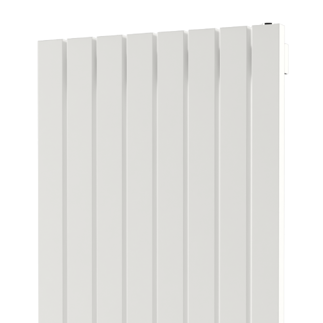 Стальной вертикальный радиатор отопления Warmmet Flat 60V длина 1000 мм секций 6 цвет белый тип подключения: нижнее левое