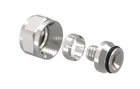 Адаптер обжимной usystems 16x2,0-3/4' ВР, для труб PE-Xa, латунь, Flex-X, евроконус