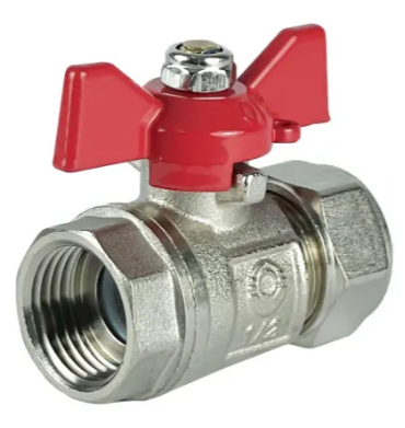 Кран шаровой обжимной VALFEX 16х1/2" никель VF.342.NB.16012