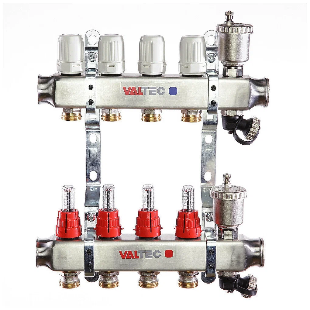 Коллектор Valtec 1"х4 вых. Евроконус 3/4