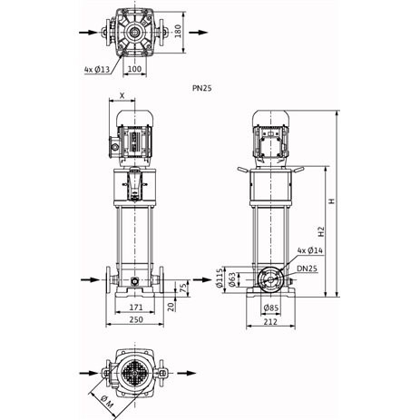 Насос Wilo HELIX V 413-1/25/E/KS/400-50