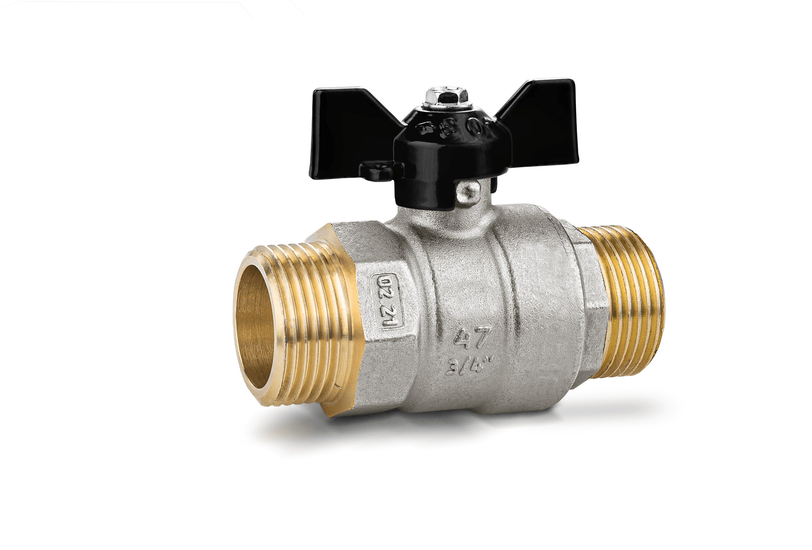 Кран шаровой НР-НР 3/4" x 3/4" с рукояткой «бабочка» Frap 3/4"