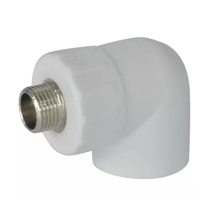 Угольник РосТурПласт PP-R бел комб Дн20х3/4" НР 10800