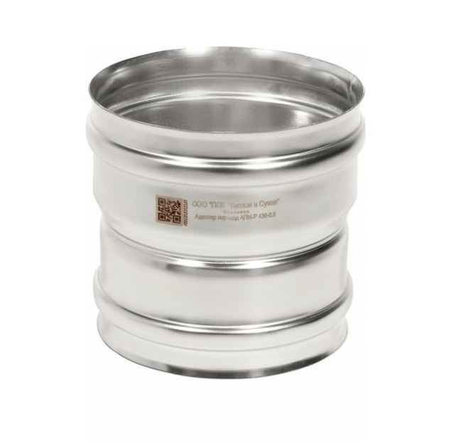 Переход с котла Теплов и Сухов М-М d 115 х 115 толщ. 0.8 нерж (304)