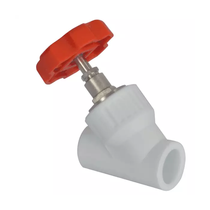 Клапан PP-R белый запорный Дн25х45гр VALFEX 10174025