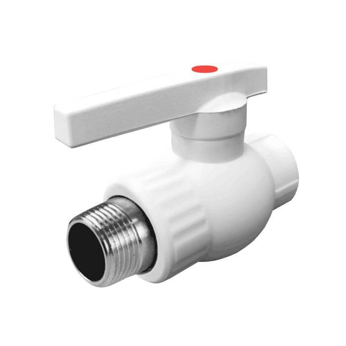 Кран шаровой Valfex PP-R бел Дн20х1/2" НР