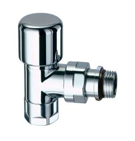 Вентиль термостатический угловой, FAR, серебро, М24х19, 1/2"EPDM