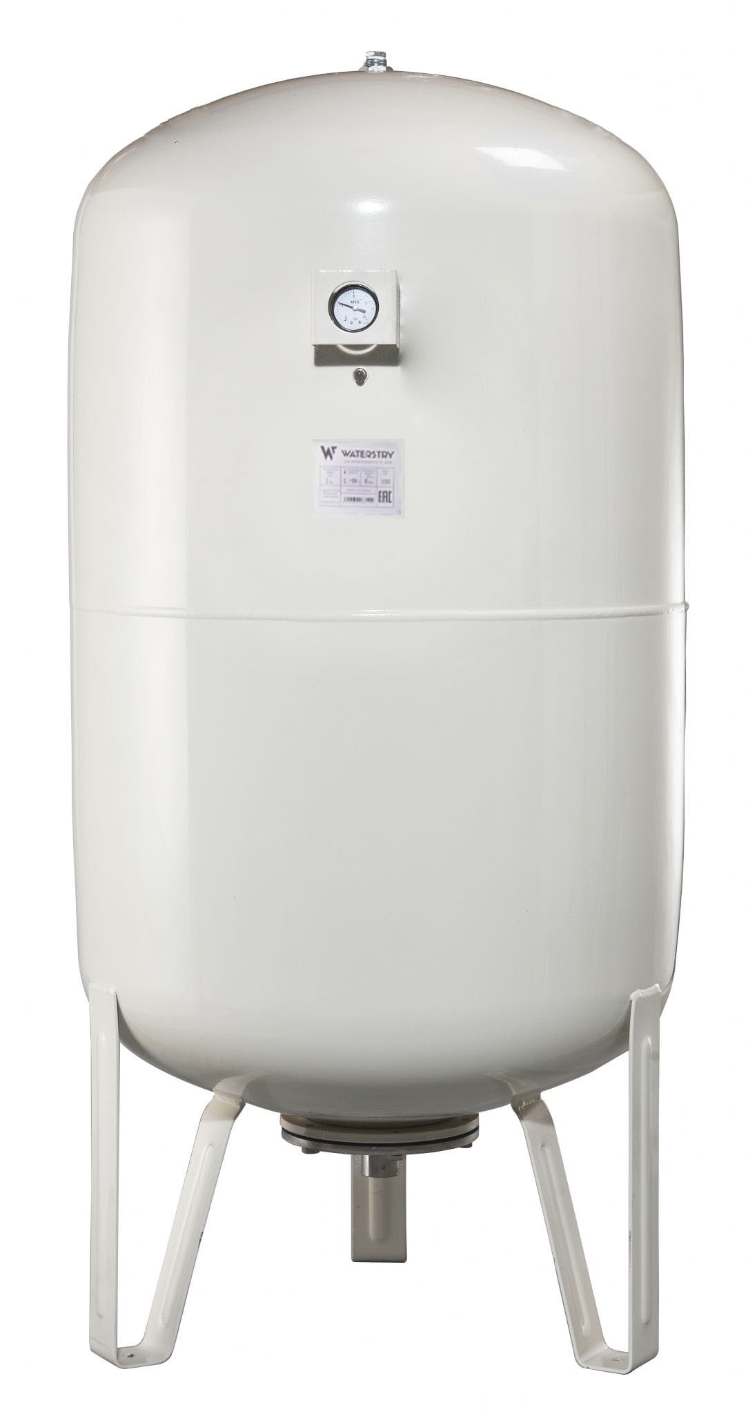 Бак мембранный Waterstry CW-LV 100 16bar -10 °C / + 99 °C 1" вертикальный на ножках с манометром (серый)