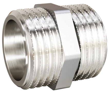 Ниппель прямой LD Pride DN50 (2") НР/НР латунь никель