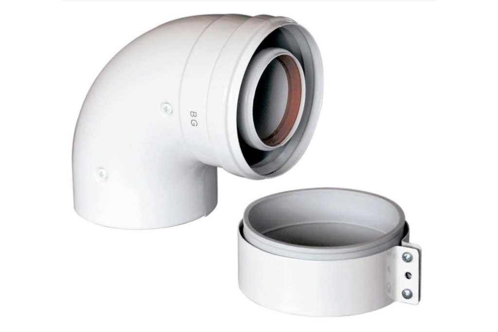 Baxi отвод 90° 60/100, раструб-труба, алюминий