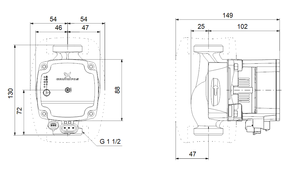 Насос Grundfos ALPHA1 L 25-40 130 1x230V 50Hz 6H
