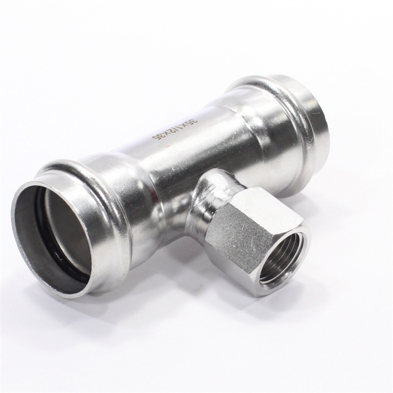 Тройник WAAG Heavy Inox 35-1/2"-35 пресс-резьба сталь нержавеющая