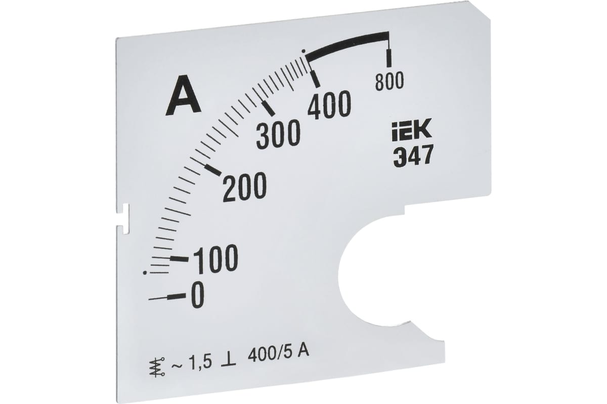 Шкала сменная для амперметра Э47 400/5А-1.5 96х96мм IEK IPA20D-SC-0400
