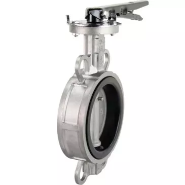 Затвор дисковый поворотный DN.ru WBV3232E-2W-Fb-H Ду300 Ру16 межфланцевый, корпус - нержавеющая сталь 316L, диск - нержавеющая сталь 316L, уплотнение - EPDM, с рукояткой, квадрат 22х22, F12