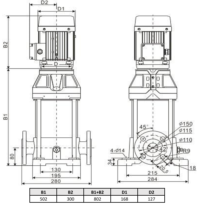 Многоступенчатый насос Wellmix CV 10-7-0-HQCV (3х380В, 3.0кВт, IE3)