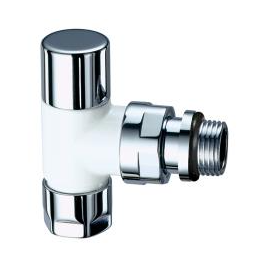 Вентиль запорный угловой TopFAR, 1/2 (М24х19)  белый-серебряный, EPDM