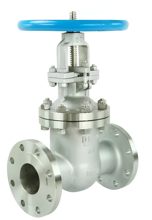 Задвижка клиновая 30нж64нж DN.ru GVWR3131M-2W-F-S Ду100 Ру25 фланцевая, корпус - нержавеющая сталь 304, уплотнение - металл, со штурвалом и выдвижным штоком GAIR