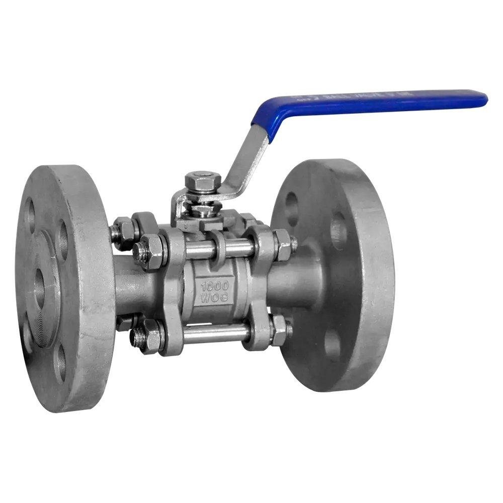Кран шаровой фланцевый трехсоставной нержавеющий Newkey (3PC)  AISI316 DN40 (1_1/2")  (CF8M)  PN40