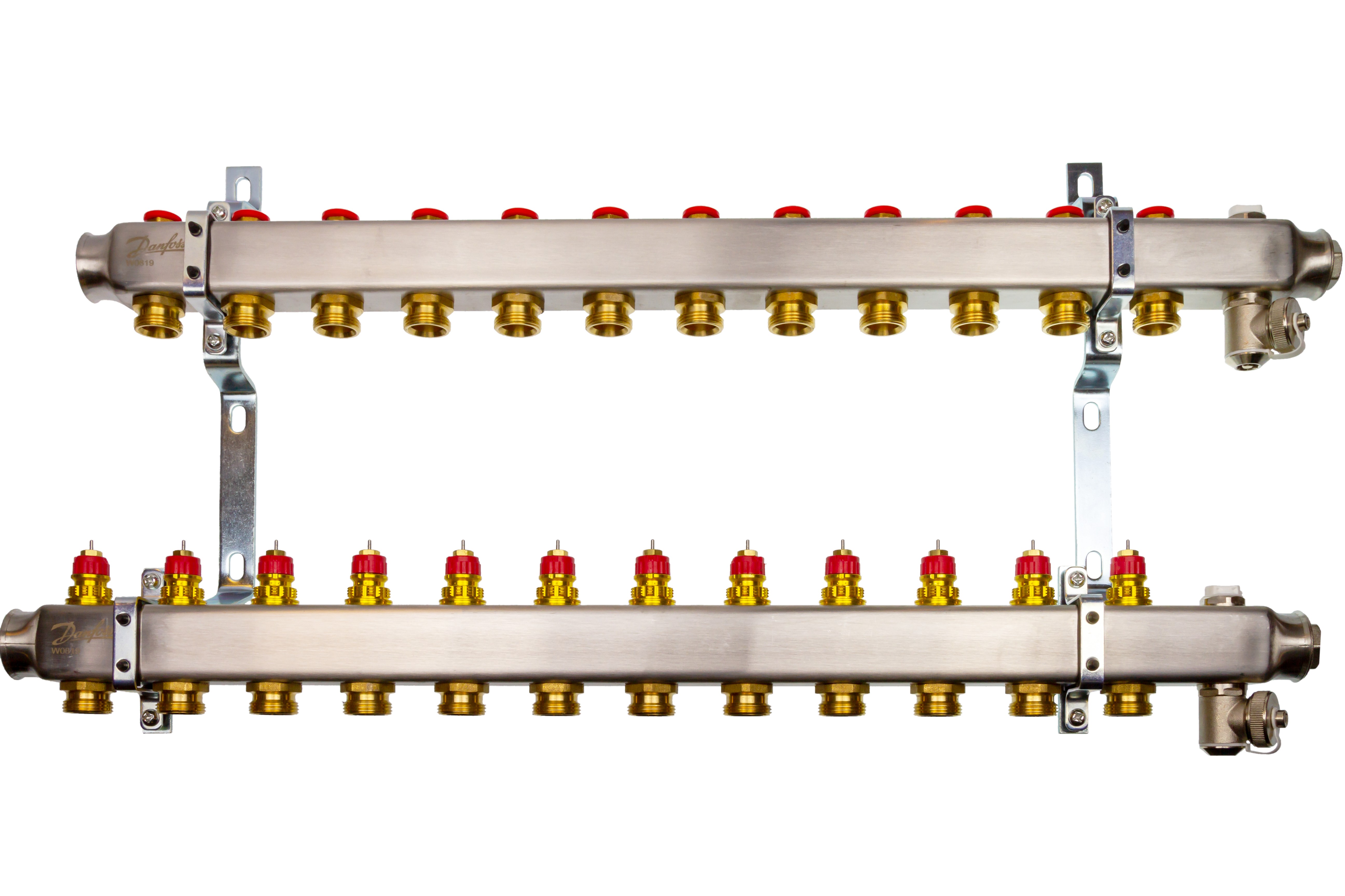 Комплект коллекторов Danfoss SSM-11 с кронштейнами для 11 контуров