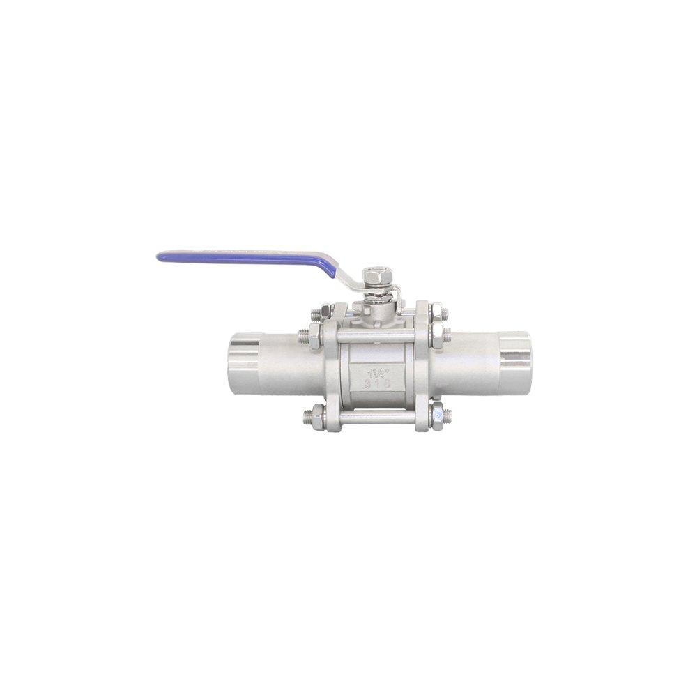 Кран шаровой Newkey приварной трехсоставной нержавеющий (3PC)  AISI304 DN40 (1_1/2")  (CF8)  PN40