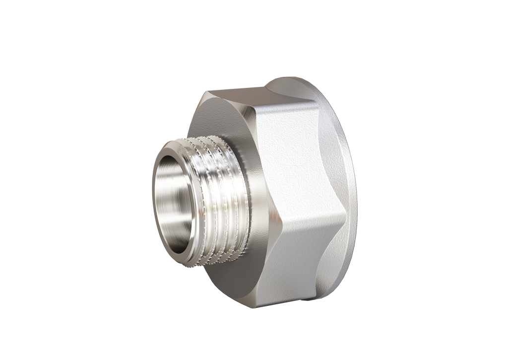 Переход LD Pride DN 15х10 (1/2"ВР х 3/8"НР) латунь никель с биркой