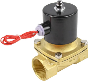 Клапан электромагнитный DN.ru VS100-ET-NC-220VAC 1 1/2" Ду40 Ру10, соленоидный двухходовой, корпус - латунь, уплотнение - EPDM, резьбовой, нормально-закрытый, прямого действия, катушка - 220В