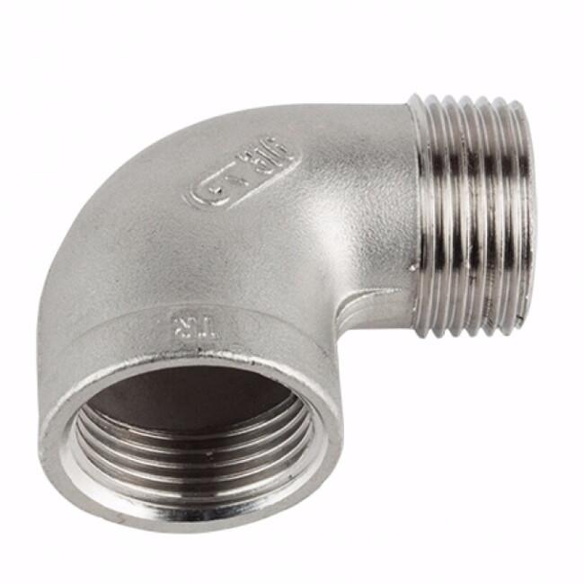 Угольник GENEBRE 0092N 08, DN040 (1 1/2")  PN20, 90 град, корпус - AISI316 (CF8M)  НР-ВР