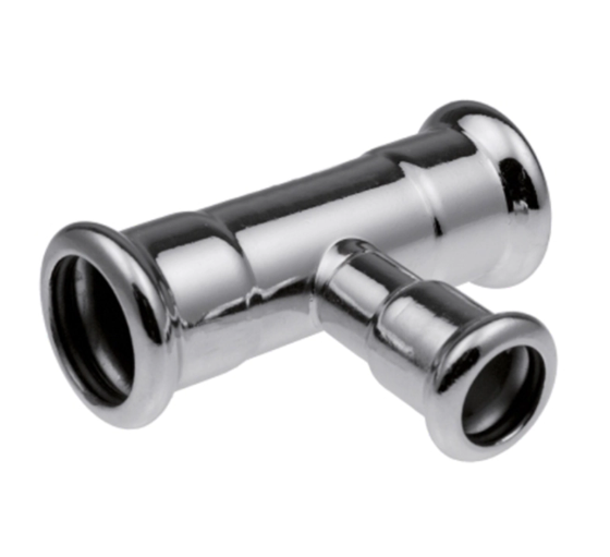 Тройник редукционный KAN-Therm press Steel - 22x18x22 C1415