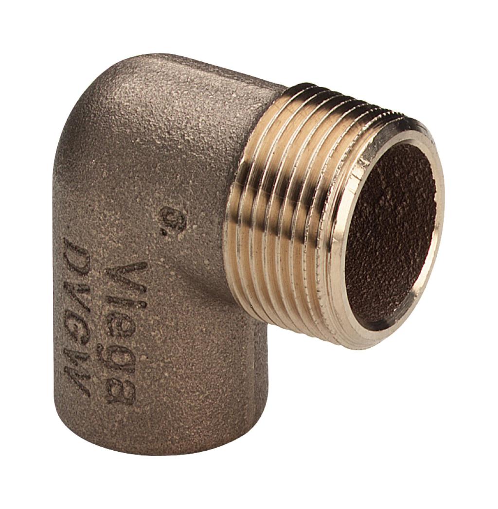 Угольник 90° 15-1/2", Viega R4, 94092G, пайка-резьба, нар., бронза