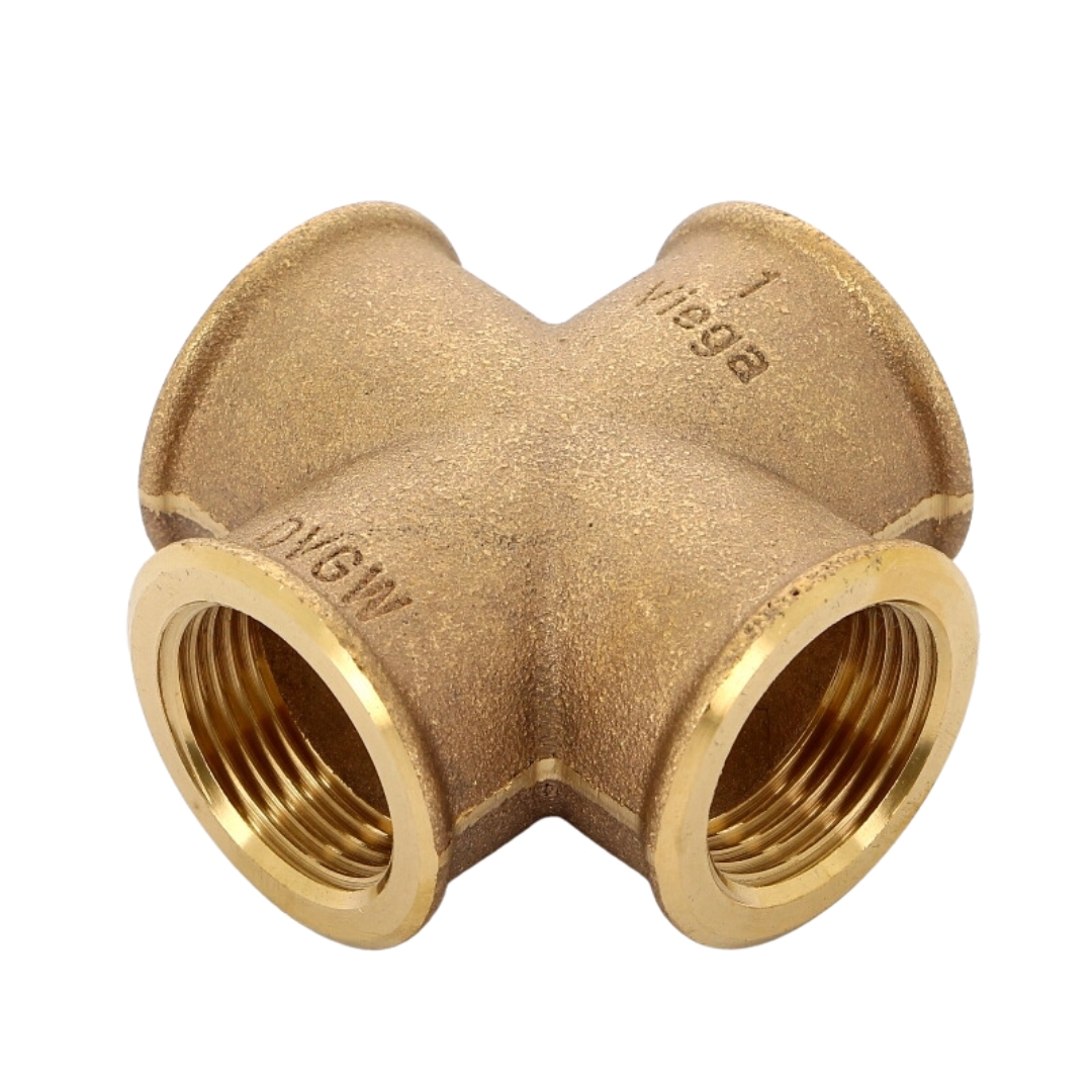 Крестовина 1"x1"x1"x1", Viega R2, 3180, резьба-резьба, бронза