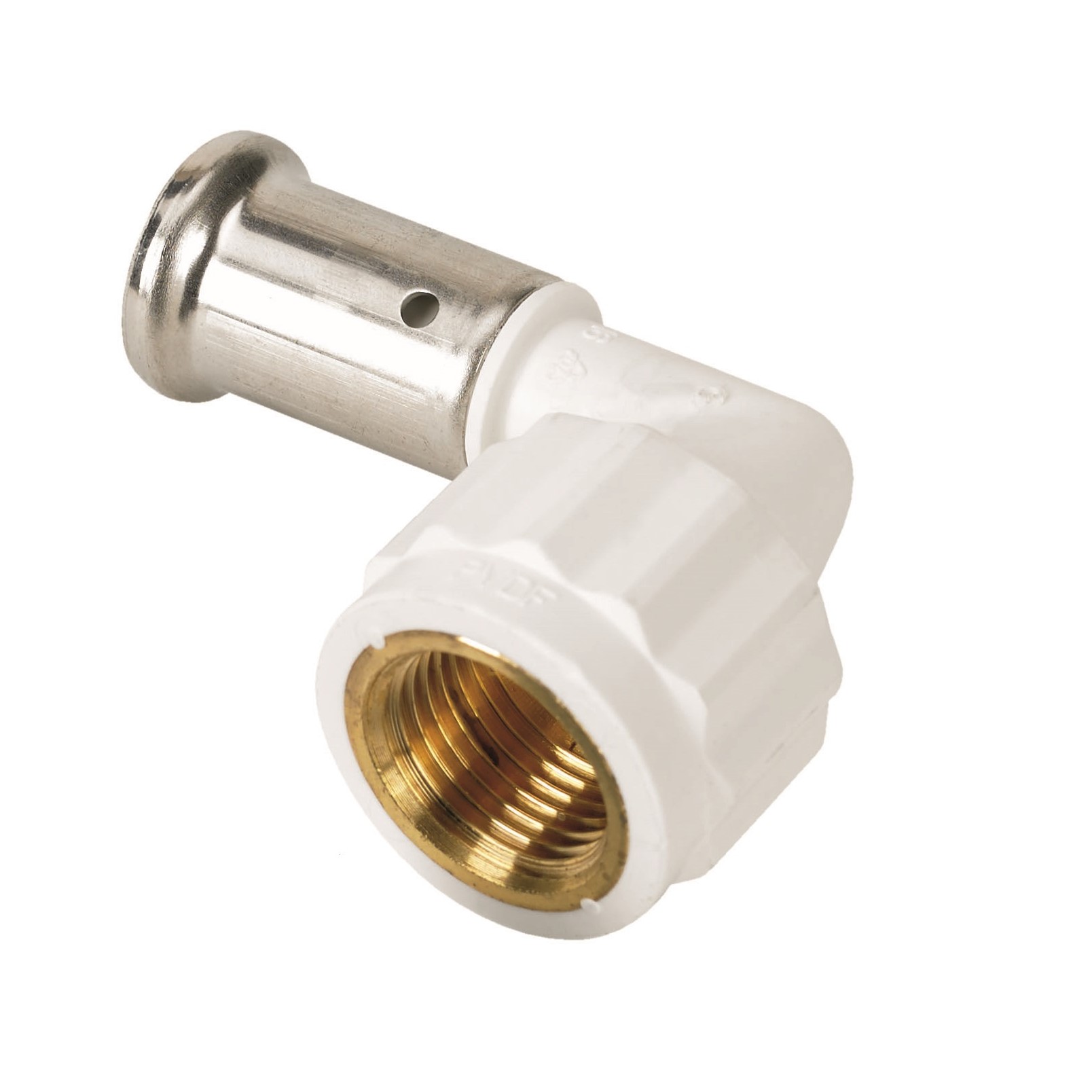 Угольник 90° 32-1", Henco PKW, 6, пресс-резьба, вн., PVDF