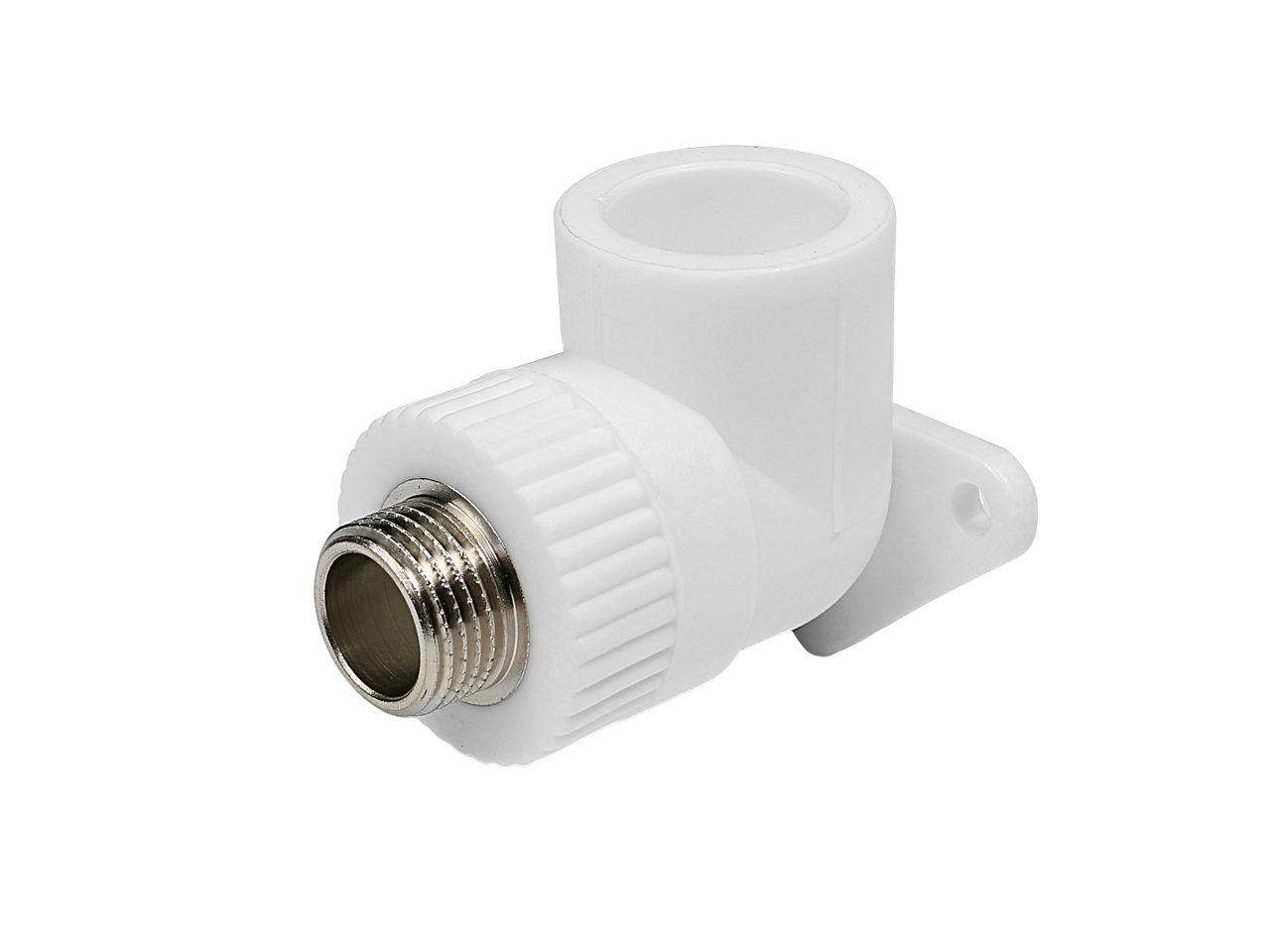 Угольник полипропиленовый комбинированный 90° КОНТУР PP-R D25-1/2" н/р с креплением