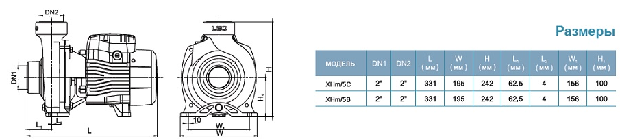 Насос LEO EHm/5B с одним рабочим колесом