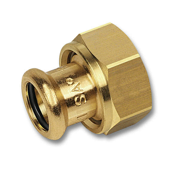 Муфта Sanha 8359G 15x3/4" с накидной гайкой с плоским уплотнением бронза
