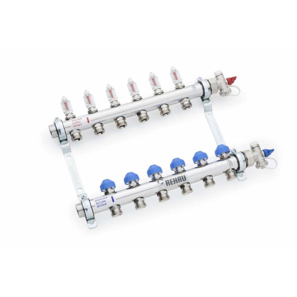 Коллектор Rehau 1", HKV-D 10, выход-3/4" ЕК, нержавеющая сталь