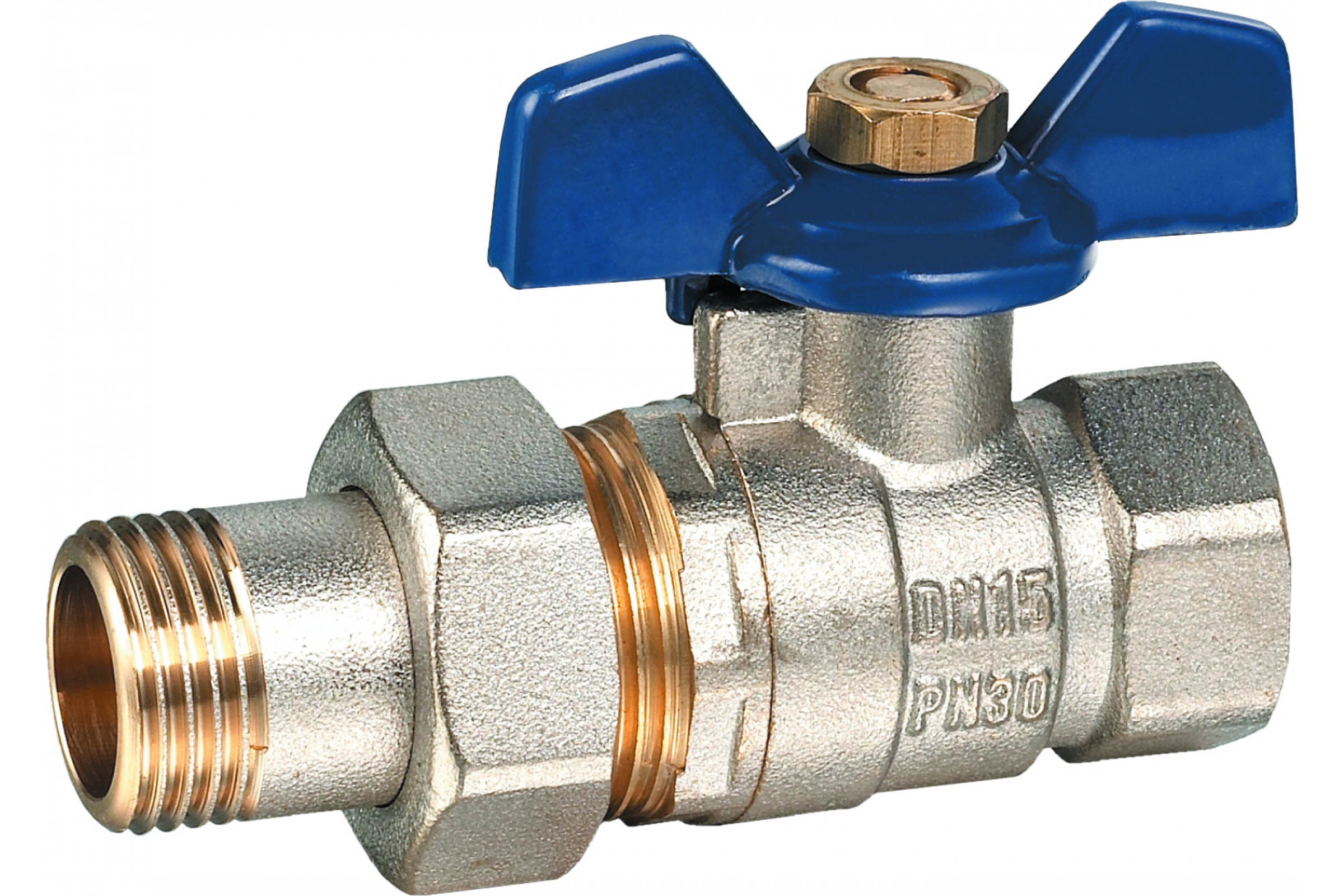 Кран шаровой Frap 1/2" x 1/2" с американкой НР-ВР с рукояткой «бабочка»